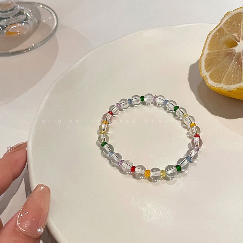 Pulsera de perla de flor de cristal de color al por mayor